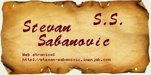 Stevan Šabanović vizit kartica